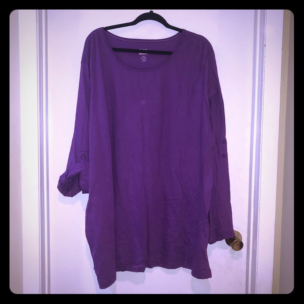 Only Necessities 3x purple cuffed long sleeve top